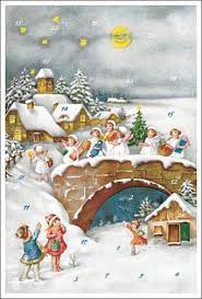 Il Calendario Dell Avvento Scene Di Natale Illustrazione Di Natale Arte Natalizia
