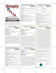 Paizo Com Simply Spells Druid Spell Cards Pfrpg Pdf