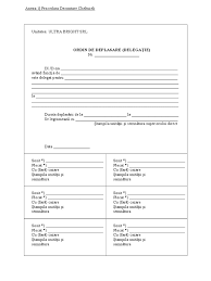 Document pentru decontarea cheltuielilor efectuate; Anexa 1 Ordin Deplasare Ro