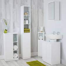 New 1200 tall boy bathroom cabinet with two drawers | ebay. High Gloss Compact Bathroom Tallboy White Store