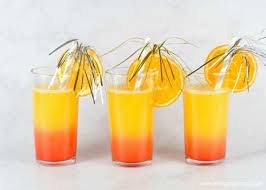 New Year Sunrise Easy Mocktail Recipe For Kids Recipe In 2020 Mocktail Recipe Non Alcoholic Drinks New Years Easy Mocktail Recipes
