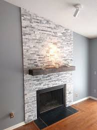 I Built A Stacked Stone Fireplace Surround Built Fireplace Makeover Stacked Stone Surround Diy Kamin Kaminverkleidung Kaminbau