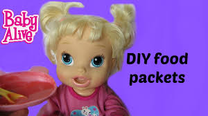 Feeding My Baby All Gone Diy Food Packets Baby Alive Doll Food Youtube