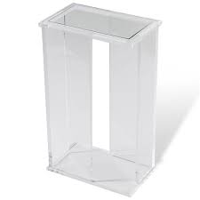 Acrylic is interesting material to work with, and the 3/4 thick acrylic cuts extremely well. Interlude Mercer Modern Rectangular Acrylic Side End Table Small Under 14 W Kathy Kuo Home