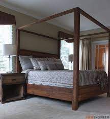 canopy bed king size rogue engineer king size canopy bed bed plans diy king bed