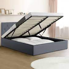Sommier tapissier 140 x 190. Lit Coffre Gris Avec Tete De Lit Pas Cher 140x190cm Austin Id Market