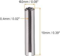 uxcell Slotted Spring Pin - M2 x 10mm 304 Stainless Steel Split Spring Roll  Dowel Pins Plain Finish 20Pcs