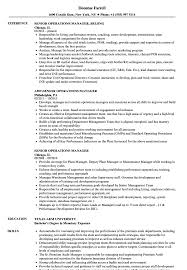 Job description for bank operations manager, example of. Senior Operations Manager Resume Samples Velvet Jobs