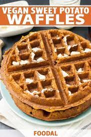 The Best Vegan Sweet Potato Or Pumpkin Waffle Recipe Foodal Recipe Sweet Potato Waffles Pumpkin Waffles Sweet Potato Recipes