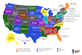 The Fastest Growing Job In Every U S State Vivid Maps Health Teacher Us State Map Map