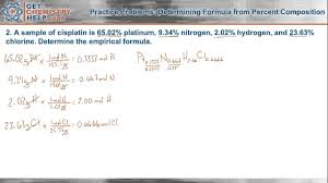 Use this example to complete the worksheet and do your homework. Chemistry Practice Problems Determining Formula From Percent Composition Get Chemistry Help