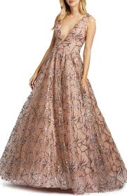 Women's x back wide waistband gown. Mac Duggal Plunging V Neck Ball Gown Nordstrom Rack