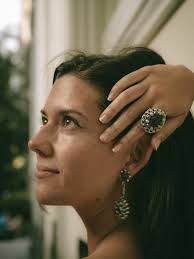 Anillo Sonia Plata 925 Artesanal Piedras — Mina Palmera