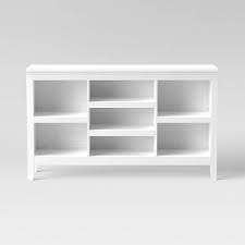 This is at least 24% less than similar elsewhere.features 2 shelves, wood composite and hardwood frame, dark cherry finish, up to 80lbs capacity, and more. 32 Carson Horizontal Bookcase With Adjustable Shelves Threshold Target