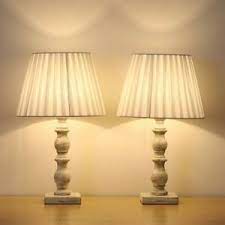 Two drawers provide a place for books, vitamins, and other bedside. White Bedside Table Lamps Set Of 2 Vintage Elegant Nightstand Lamps Bedroom Ebay