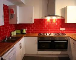 red kitchen tiles
