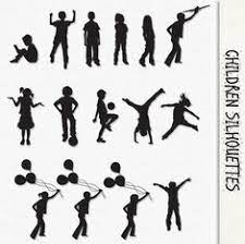 Children Clip Art Kids Silhouette Graphics Clipart Scrapbook Digital Download Playing Girls Boys Balloon Tran Kids Silhouette Silhouette People Silhouette Free