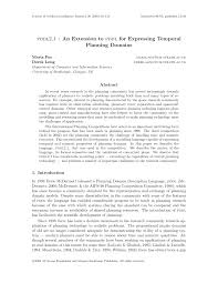 Pdf Pddl2 1 An Extension To Pddl For Expressing Temporal Planning Domains