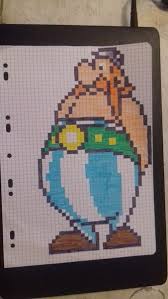Obelix Dessin Carreau Dessin Quadrillage Coloriage Pixel Art