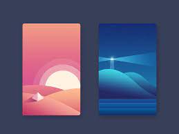 Day And Night Graphic Design Illustration Illustration Design Flat Design Illustration