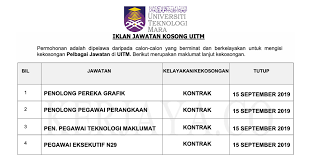 Universiti teknologi mara (uitm;mara university of technology) is a public university with its main campus located in shah alam masukkan email anda untuk mendapatkan informasi terkini dan hebahan jawatan kosong di blog ini Jawatan Kosong Terkini Universiti Teknologi Mara Uitm Kekosongan Jawatan Bukan Akademik Kerja Kosong Kerajaan Swasta