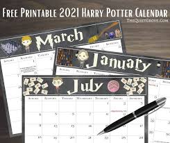 You can see every month separately. Free Printable 2021 Harry Potter Calendar The Quiet Grove