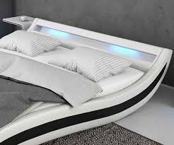 delife polsterbett adonia weiss schwarz 140x200 cm mit led beleuchtung polsterbett online kaufen otto polsterbett bett modern led beleuchtung