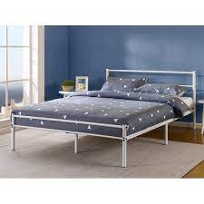 The wanda upholstered platform bed features a foam padded detailed headboard and wood slats for strong mattress support. Zinus Geraldine 12 White Metal Platform Bed Frame With Headboard And Footboard Queen Walmart Com Walmart Com