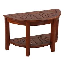 Half circle entry table in white taupe or cappuccino, half moon table ideal for traditional contemporary decor living rooms entryways or foyers demilune shelf. Bare Decor Chesser Solid Wood Half Circle Bench 17 Walmart Com Walmart Com