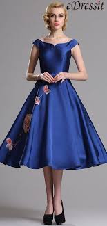 Edressit Blue Sleeveless Floral Embroidery Cocktail Dress 04161105 Cocktail Dress Prom Winter Prom Dresses Dresses