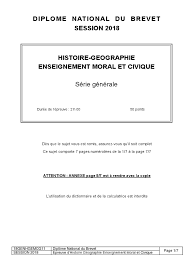 DNB 2018 Histoire-Géo - EMC | PDF | Résistance française | France
