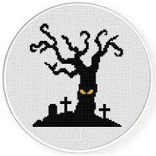 Pennywise and georgie cross stitch pattern. Spooky Tree Cross Stitch Pattern Daily Cross Stitch