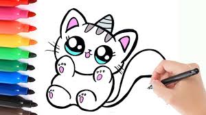 Kawaii kat afdrukbare kleurplaat, schattige kat doodle kleuren pagina afdrukbaar, kat kostuum schattige klei half sandwich, kawaii polymeer klei voedsel charmes allemaal grappige poppetjes, bedoelt als kleurplaat voor mij kleine zusje. Hoe Teken Je Een Schattig Unicorn Kitten Youtube