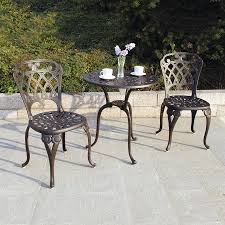 Arm dining chairs set patio outdoor furniture cast aluminum bistro set table 33 inch in antique copper. Lowes Bistro Table And Chairs Off 63