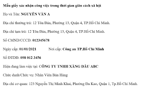Người lao động làm việc tại nhà máy, cơ sở sản xuất (bao gồm cả các doanh nghiệp trong và. Máº«u Giáº¥y Xac Nháº­n Ä'i Ä'Æ°á»ng Trong Thá»i Gian Gian Cach Xa Há»™i Theo Chá»‰ Thá»‹ 16 TÆ° Váº¥n Luáº­t
