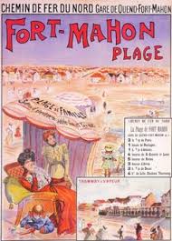 Fort Mahon Plage Tramway A Vapeur Vintage Poster Bank Theme Plage Reproduction Numerique D Affiche De Voyage Vintage Affiches Anciennes Fort Mahon Plage