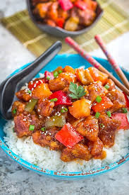 (n.) describes the act of eating a main course and dessert simultaneously, rather than the traditional main course first, and dessert second. Sweet And Sour Pork