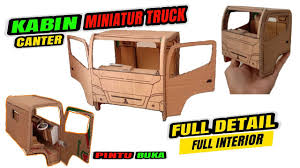 Bahan dasar kayu handmade ,menggunakan baterai 12volt di buat di indonesia #_miniature_truck_indonesia. Cara Membuat Cabin Miniatur Truk Canter Dari Kardus Full Spek Youtube