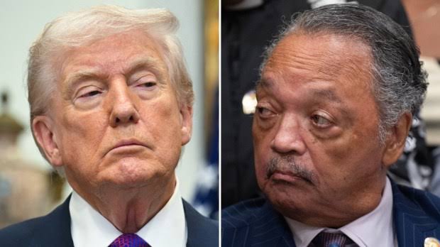 President Donald Trump praises the late Rev. Jesse Jackson
