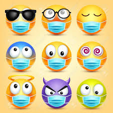 Cartoon design illustration in vector. 35 Cartoon Pictures Face Mask Object Mockups