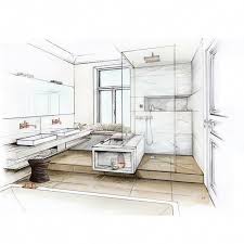 Drawing Method 2 Point Perspective Presentation Drawing Interior Of A Bathroom Interior Design Renderings Interior Architecture Design Interior Architecture