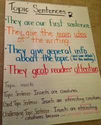 Topic Sentence Anchor Chart Topic Sentences Sentence