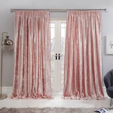 Ready made curtains from terry's. Sienna Crushed Velvet Pencil Pleat Curtains Blush 46 X 54