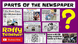 Parts Of A Newspaper Perfect For Everybody Youtube