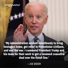 Joe Biden expressed relief and gratitude following the release of the last  20 remaining hostages, acknowledging the immense suffering