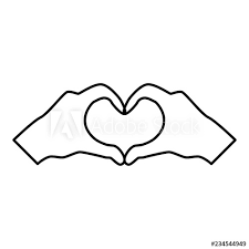 Observe how the bases of the cylinders i didn't mention the lines of the hand above, so let's take a look at them closely here: Two Hands Have Shape Heart Hands Making Heart Symbol Silhouette Icon Black Color Illustration Outline Stock Vector Adobe Stock
