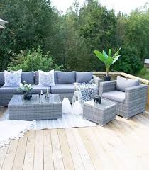 Lounge Set Rattan Grau 8 Sitzer Auflagen Grau Xxl In 2020 Rattan Gartenmobel Gartenmobel Sets Lounge