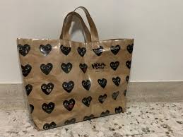 Comme Des Garcons Cdg Emoji Plastic Paper Bag Tote Women S Fashion Bags Wallets Handbags On Carousell