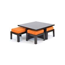 Dioche drawer table,black modern style furniture coffee table living room storage table with drawer and led light,led coffee table. Shagam Coffee Table With Four Stools Skarabrand
