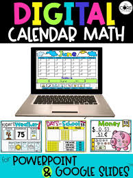 Digital Calendar Math For Google Slides Or Powerpoint Distance Learning In 2020 Calendar Math Calendar Math Kindergarten Digital Calendar